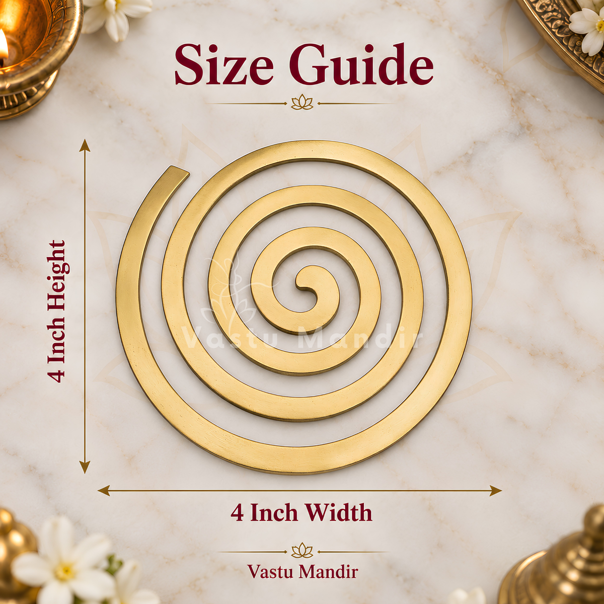 Brass Spiral Helix – Vastu Remedy for South Direction Defects | 4 & 6 Inch
