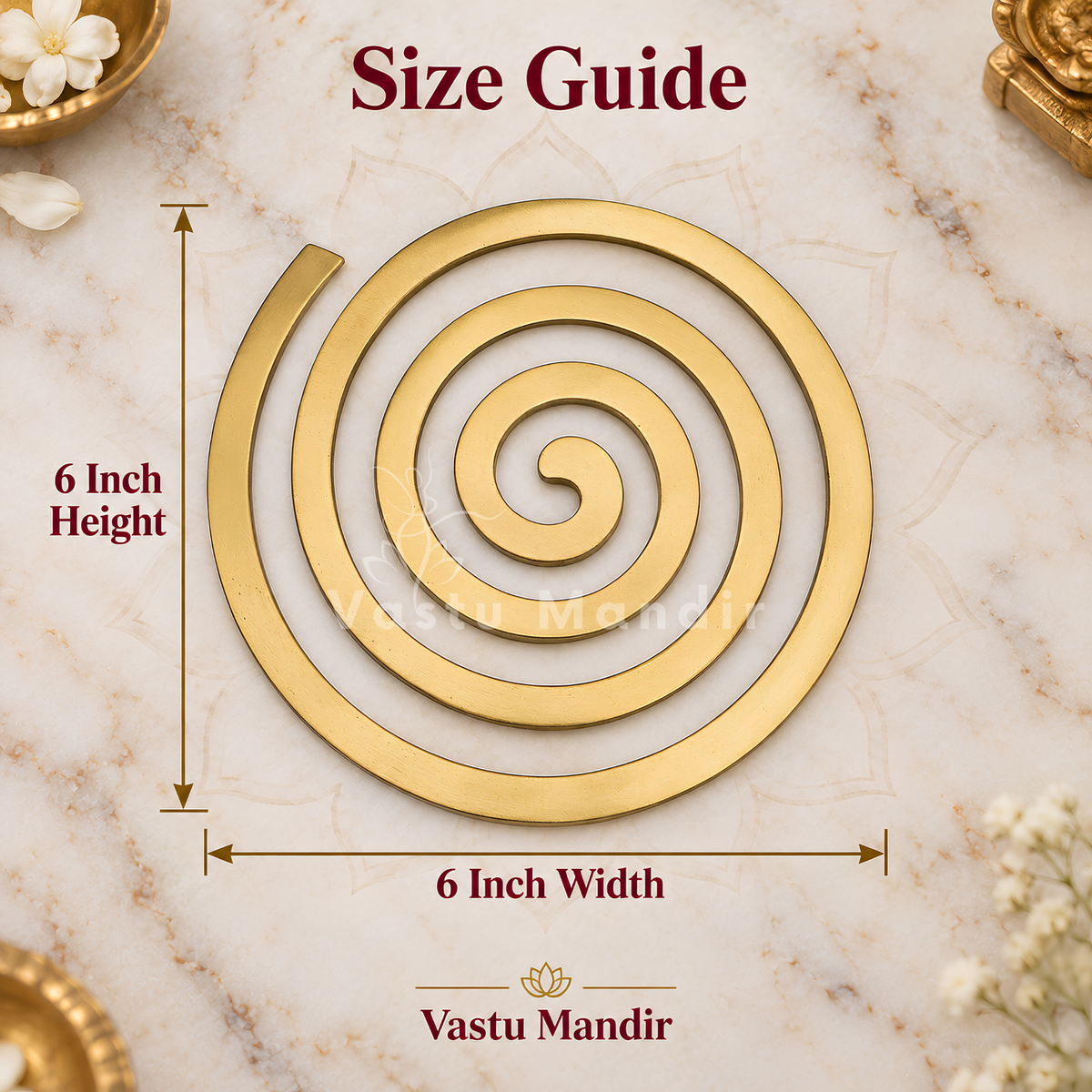 Brass Spiral Helix – Vastu Remedy for South Direction Defects | 4 & 6 Inch