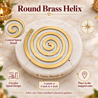 Brass Spiral Helix – Vastu Remedy for South Direction Defects | 4 & 6 Inch