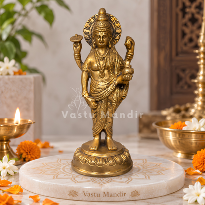 Pure Brass Dhanvantri Ji Idol Vastu Remedy for Health, Healing and Positive Energy for Home and Office | 9 x 3.5 x 20 cm | 1.10 kg