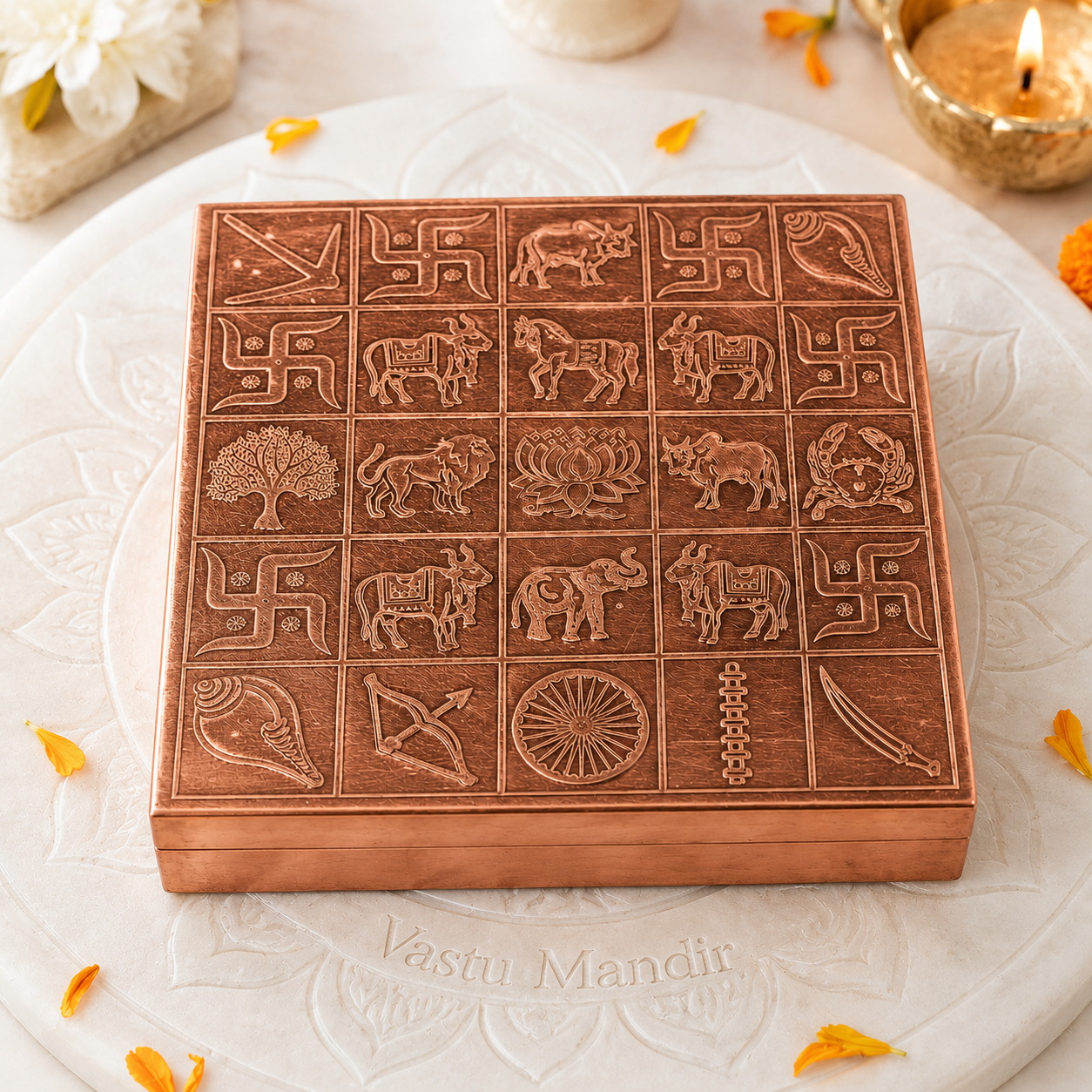 Pure Copper Manjusha Box | Vastu Remedy for Grid Correction & Energy Balancing | 6–9 Inch | 450–1100 g