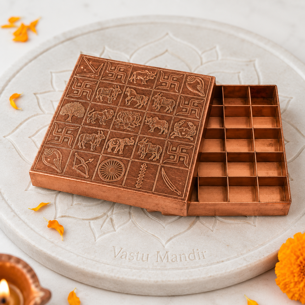 Pure Copper Manjusha Box | Vastu Remedy for Grid Correction & Energy Balancing | 6–9 Inch | 450–1100 g