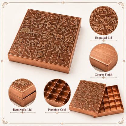 Pure Copper Manjusha Box | Vastu Remedy for Grid Correction & Energy Balancing | 6–9 Inch | 450–1100 g