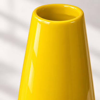Yellow Resin Vase Sculpture Vastu Remedy for Financial Stability, and Expenditure Control for SSW Direction Placement in Home, Office and Living Spaces | 8 x 37 cm | 600 gm