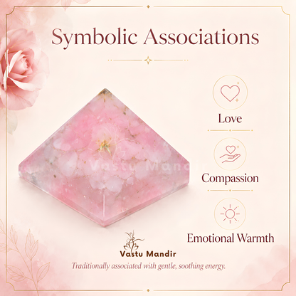 Rose Quartz Orgone Pyramid, rose quartz crystal – detail view of the base and layered construction