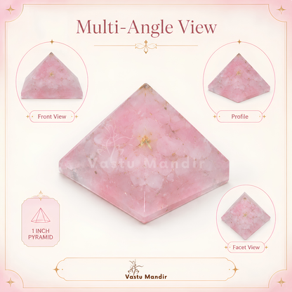 Rose Quartz Orgone Pyramid, rose quartz crystal – close-up showing the surface finish and edges