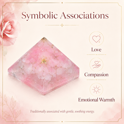 Rose Quartz Orgone Pyramid | Vastu Remedy for Relationship Harmony, Emotional Healing & Calm Energy | 1 Inch | 20 g