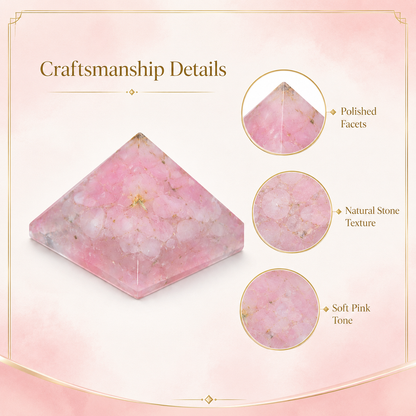 Rose Quartz Orgone Pyramid | Vastu Remedy for Relationship Harmony, Emotional Healing & Calm Energy | 1 Inch | 20 g