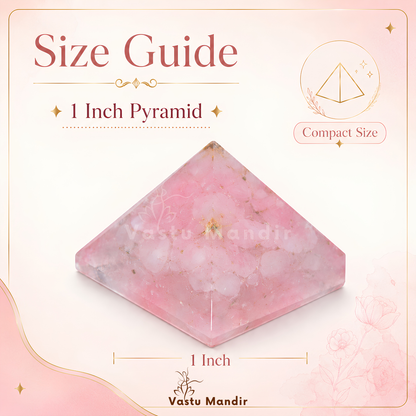 Rose Quartz Orgone Pyramid, rose quartz crystal – alternate product view with the full pyramid visible