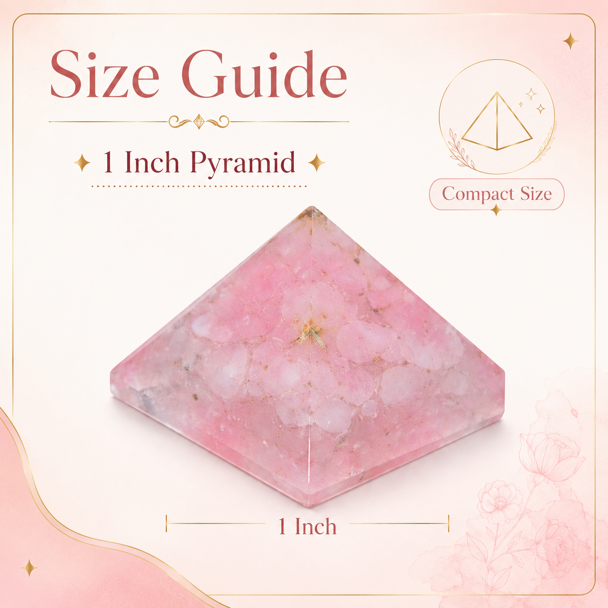 Rose Quartz Orgone Pyramid | Vastu Remedy for Relationship Harmony, Emotional Healing & Calm Energy | 1 Inch | 20 g