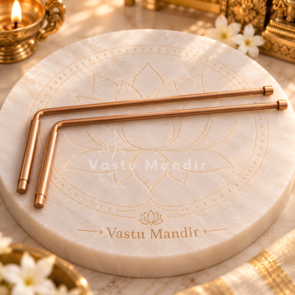 Copper L-Shape Dowsing Rod Pair – Vastu Remedy for Energy Checking with Metal Handle | Ideal for Vastu Scanning | 25 x 11 cm