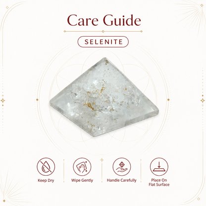 Natural Selenite Pyramid | Vastu Remedy for Mental Clarity, Space Purification & Calm Energy | 1 Inch | 15 g