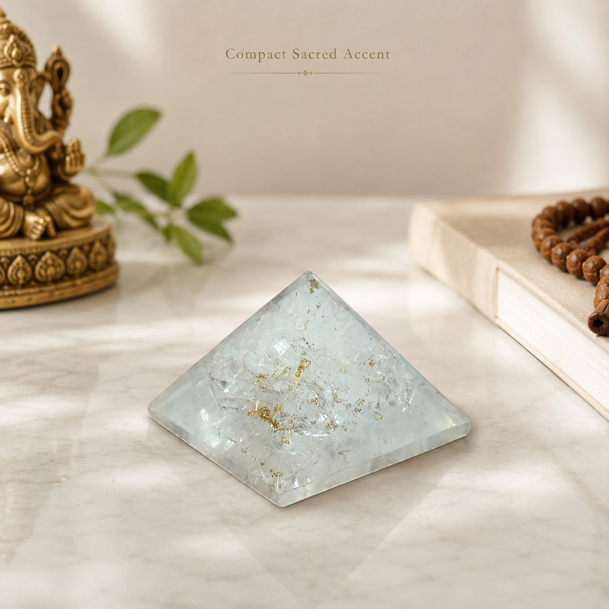 Natural Selenite Pyramid | Vastu Remedy for Mental Clarity, Space Purification & Calm Energy | 1 Inch | 15 g
