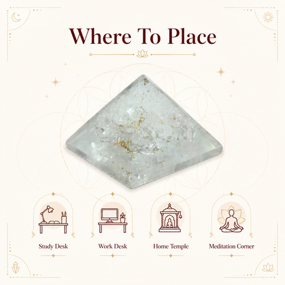 Natural Selenite Pyramid | Vastu Remedy for Mental Clarity, Space Purification & Calm Energy | 1 Inch | 15 g