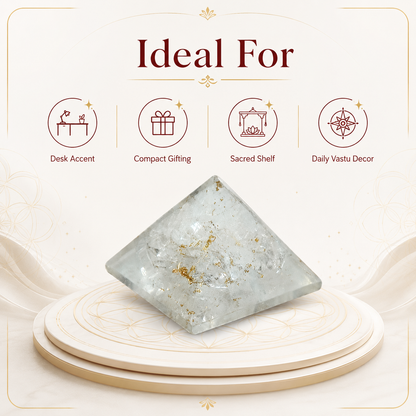Natural Selenite Pyramid | Vastu Remedy for Mental Clarity, Space Purification & Calm Energy | 1 Inch | 15 g