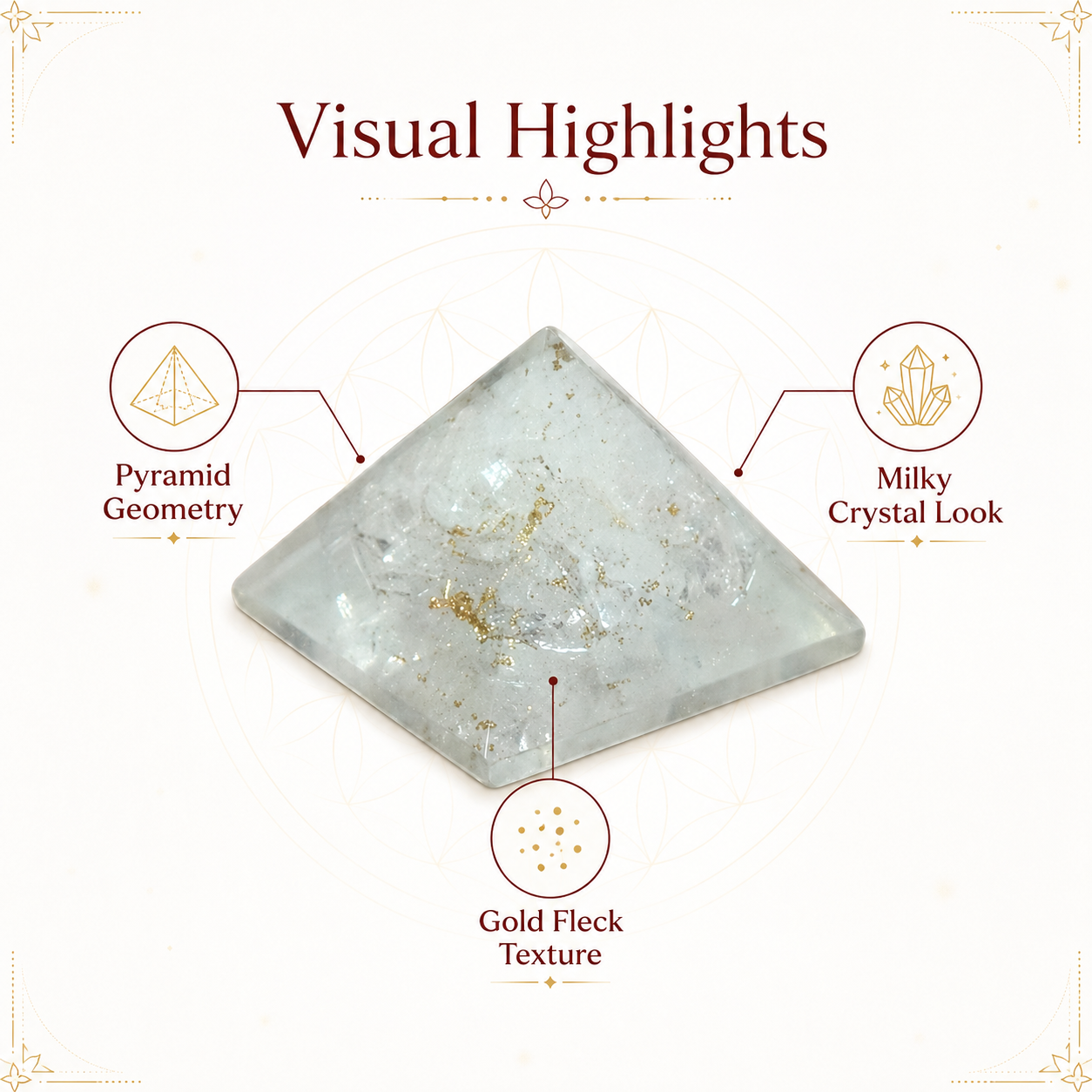 Natural Selenite Pyramid | Vastu Remedy for Mental Clarity, Space Purification & Calm Energy | 1 Inch | 15 g