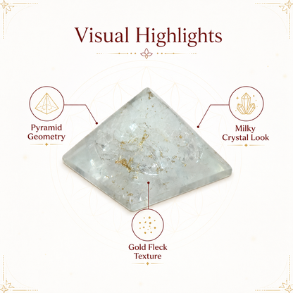 Natural Selenite Pyramid | Vastu Remedy for Mental Clarity, Space Purification & Calm Energy | 1 Inch | 15 g
