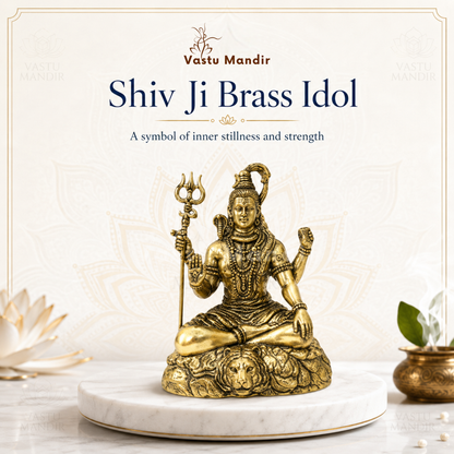 Brass Lord Shiv Ji Idol | Vedic Vastu Sculpture for Meditation, Protection & Spiritual Strength | 3-6 Inches