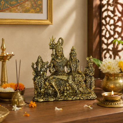 Shiv Parivar Brass Idol | Family Harmony & Vastu Remedy - Vastu Mandir