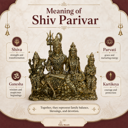 Shiv Parivar Brass Idol | Family Harmony & Vastu Remedy - Vastu Mandir