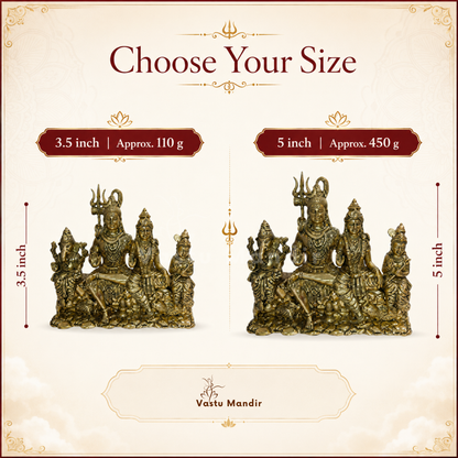 Shiv Parivar Brass Idol | Family Harmony & Vastu Remedy - Vastu Mandir