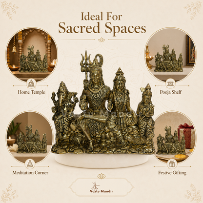 Shiv Parivar Brass Idol | Family Harmony & Vastu Remedy - Vastu Mandir
