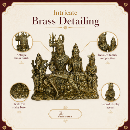 Shiv Parivar Brass Idol | Family Harmony & Vastu Remedy - Vastu Mandir