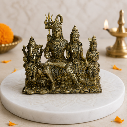Shiv Parivar Brass Idol | Family Harmony & Vastu Remedy - Vastu Mandir
