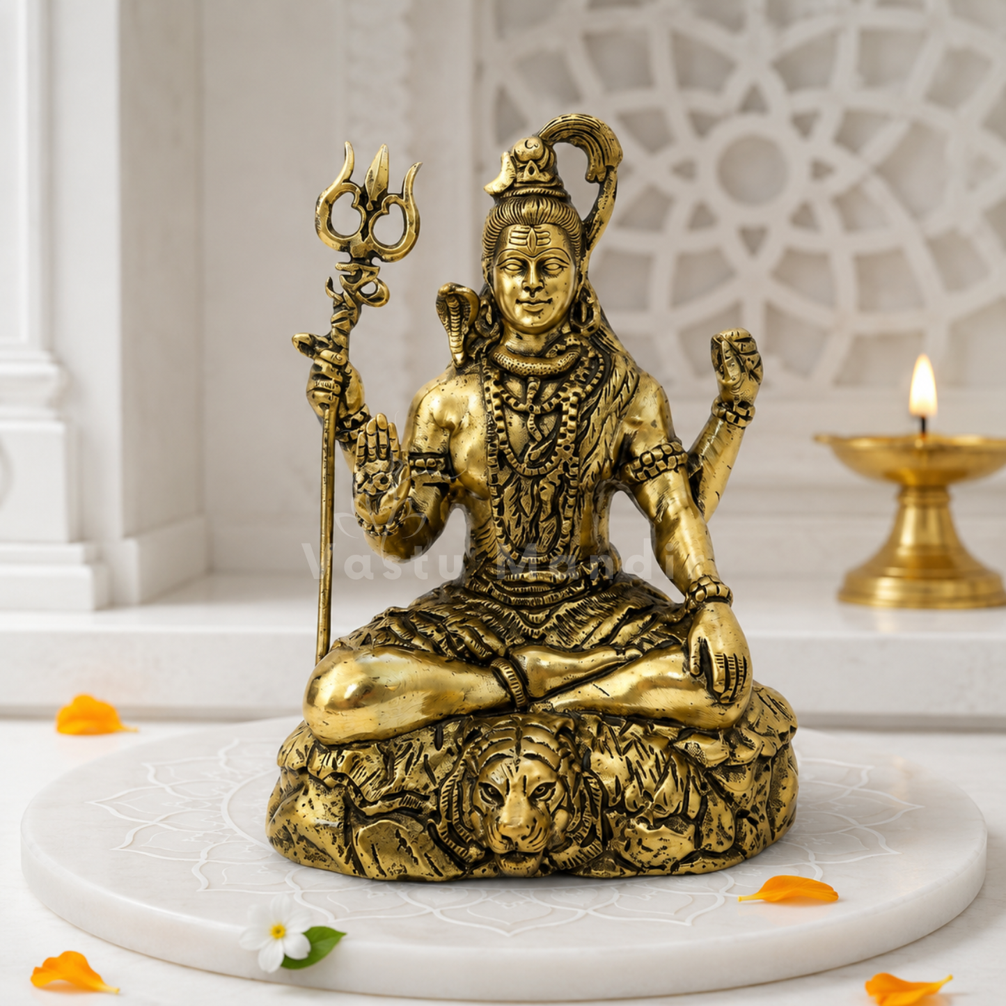 Brass Lord Shiv Ji Idol | Vedic Vastu Sculpture for Meditation, Protection & Spiritual Strength | 3-6 Inches