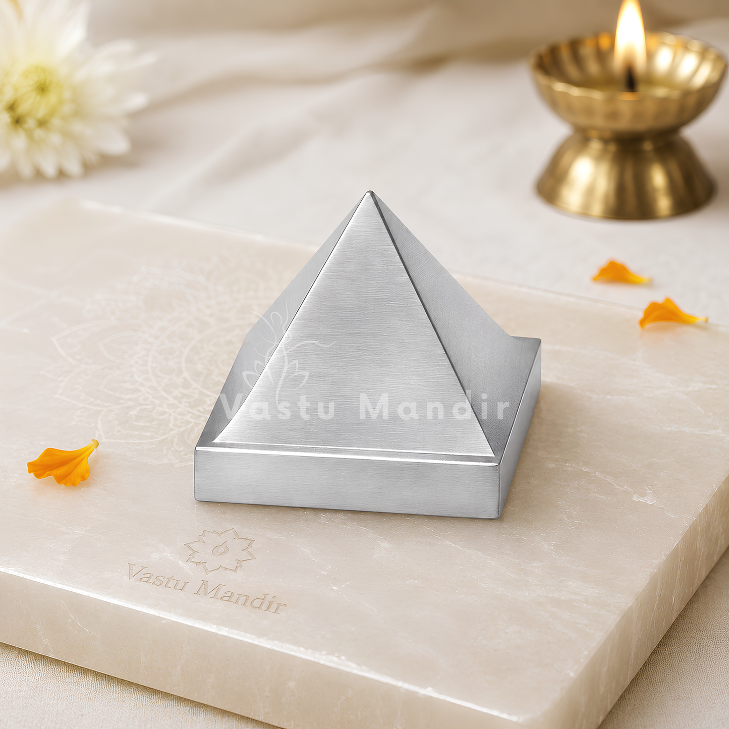 Solid Aluminium Pyramid Vastu Remedy for Health, Wealth and Positive Energy Balance for Home Entrance, Main Door and Kitchen Placement | 7.6 cm |  200 gm
