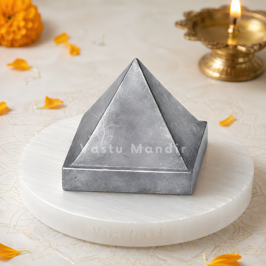 Solid Lead Metal Pyramid Vastu Remedy for South West Direction Balance, Health Stability and Wealth Support for Home Entrance, Main Door and Kitchen Placement | 7.6 cm | 280 g