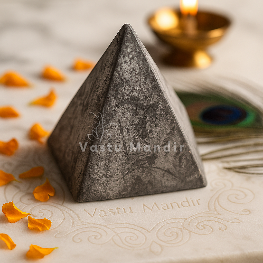 Premium Finish 100% Solid Iron Metal Single Layer Pyramid for West Direction and Brahmasthan to Improve Health & Wealth, Mental Focus & Career Success, Main Entrance, Home Center, Office for Balance Positive Energy By Vastu Mandir