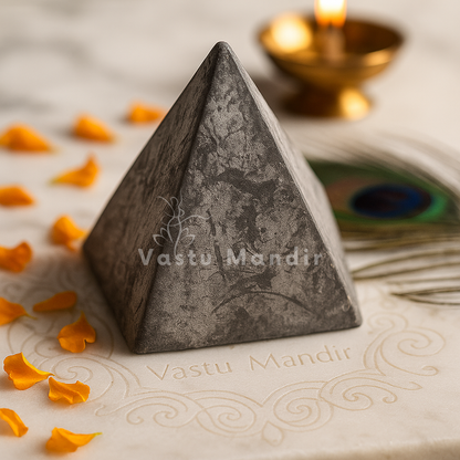 Premium Finish 100% Solid Iron Metal Single Layer Pyramid for West Direction and Brahmasthan to Improve Health & Wealth, Mental Focus & Career Success, Main Entrance, Home Center, Office for Balance Positive Energy By Vastu Mandir