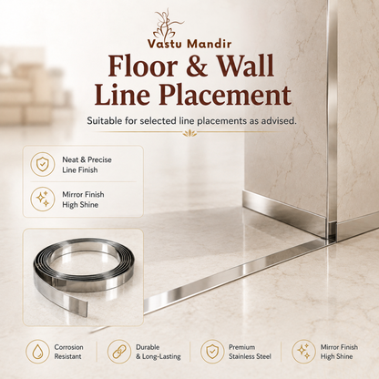 Stainless Steel Metal Strip – Vastu Remedy for Main Entrance & Door Energy Balance | Ideal for Toilets, Thresholds & Long-term Durability | 0.5 Thickness | 8-100 Ft Lengths