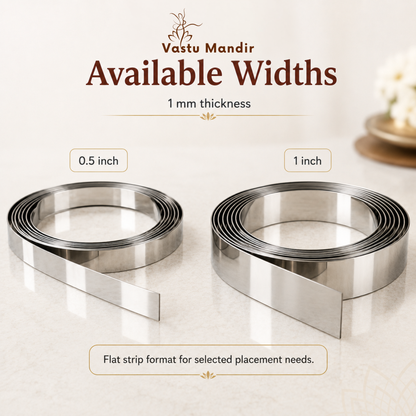 Stainless Steel Metal Strip – Vastu Remedy for Main Entrance & Door Energy Balance | Ideal for Toilets, Thresholds & Long-term Durability | 0.5 Thickness | 8-100 Ft Lengths
