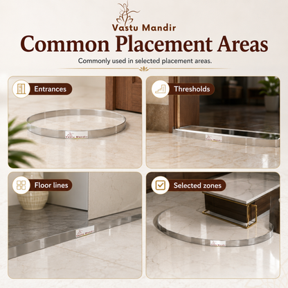 Stainless Steel Metal Strip – Vastu Remedy for Main Entrance & Door Energy Balance | Ideal for Toilets, Thresholds & Long-term Durability | 0.5 Thickness | 8-100 Ft Lengths