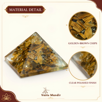 Tiger Eye Orgone Pyramid | Vastu Remedy for Focus, Confidence & Grounding | 1 Inch | 20 g