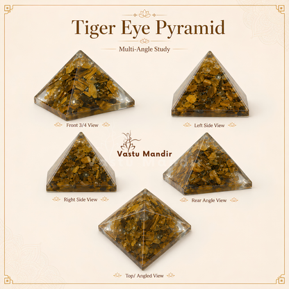 Tiger Eye Orgone Pyramid | Vastu Remedy for Focus, Confidence & Grounding | 1 Inch | 20 g