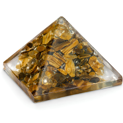 Tiger Eye Orgone Pyramid | Vastu Remedy for Focus, Confidence & Grounding | 1 Inch | 20 g