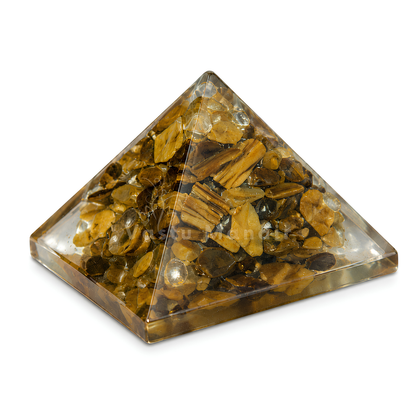 Tiger Eye Orgone Pyramid | Vastu Remedy for Focus, Confidence & Grounding | 1 Inch | 20 g