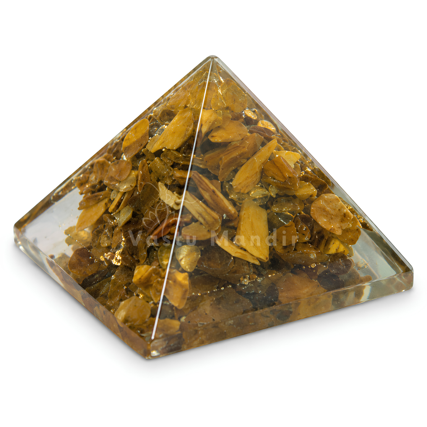 Tiger Eye Orgone Pyramid | Vastu Remedy for Focus, Confidence & Grounding | 1 Inch | 20 g