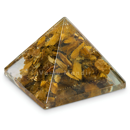 Tiger Eye Orgone Pyramid | Vastu Remedy for Focus, Confidence & Grounding | 1 Inch | 20 g