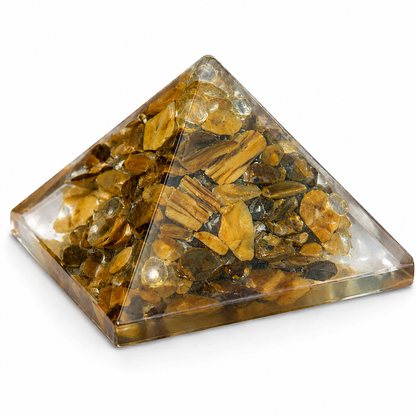 Tiger Eye Orgone Pyramid | Vastu Remedy for Focus, Confidence & Grounding | 1 Inch | 20 g