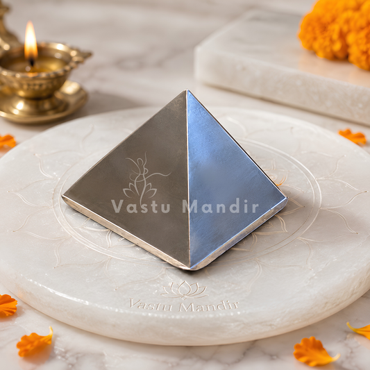Tri-Dhatu Hollow Vastu Pyramid – Alloy Metal Vastu Remedy for Protection & Prosperity | Ideal for Home, Office & Spiritual Areas | 4 cm | 120 g