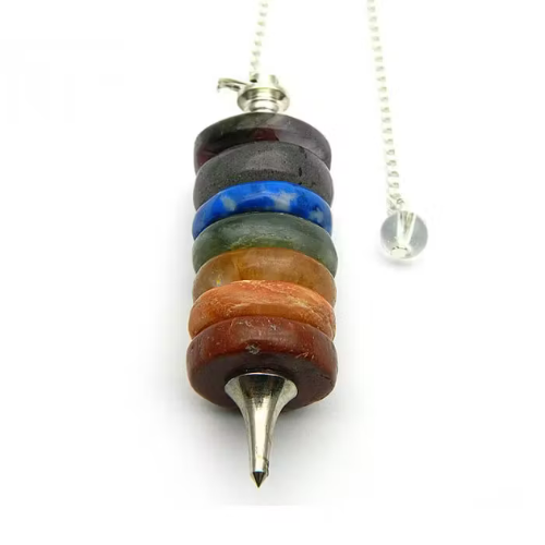 vastu mandir multi color pendulum, seven multicolor pendulum for vastu dosh, vastu shastra's pendulum with seven rings