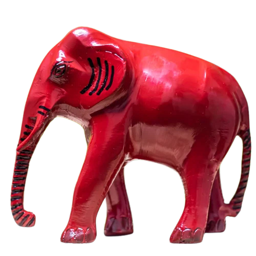 vastu mandir red elephant, Vastu brass elephant, red elephant for table showpiece, elephant for home and office, home decoration and showpiece