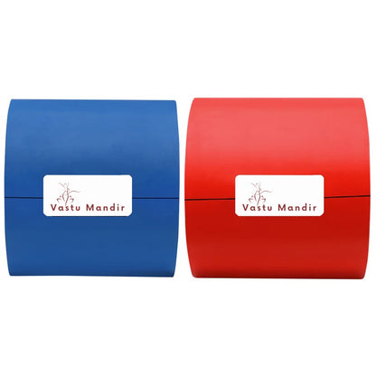 A collection of color tapes in green, red,  and blue, each with 'Vastu Mandir' written on them.