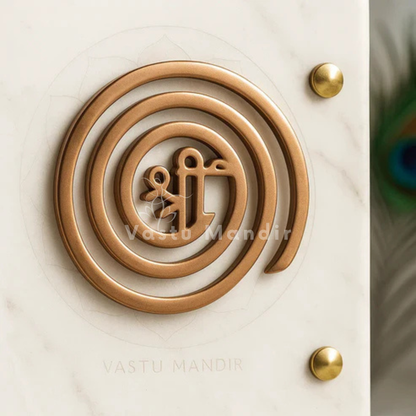Premium 100% Pure Brass श्री﻿ (Shree) Spiral Helix Vastu Remedy (4 & 6 Inch) — North-West Direction Dosh Correction, Main Door & Wind Element Energy Tool | Vastu Mandir