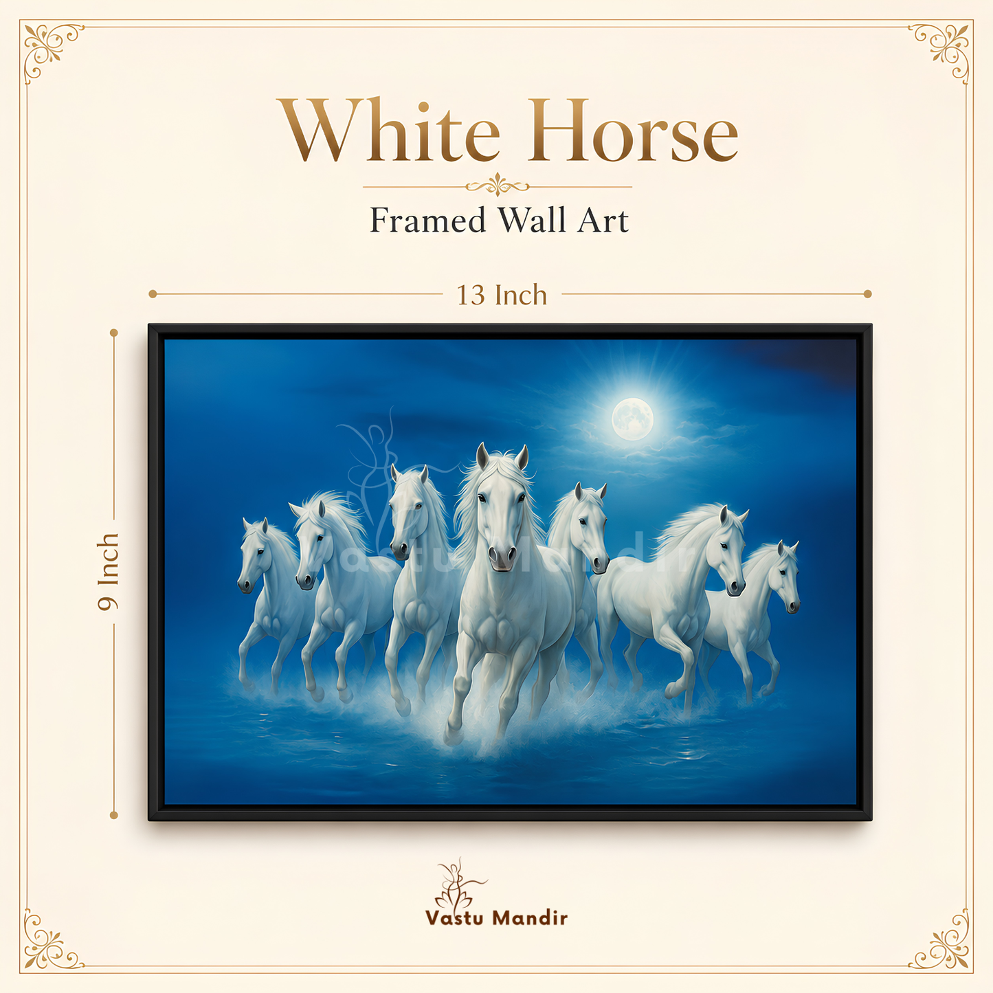 White seven horses wall art size and proportion reference