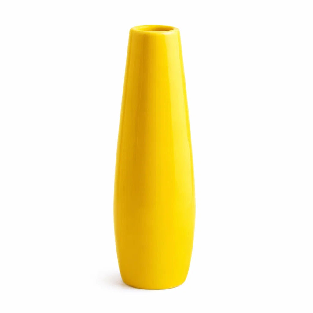 Yellow vase on a white background